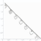 Sterling Silver With  Hearts Bracelet