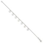 Sterling Silver With  Hearts Bracelet