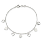 Sterling Silver With  Hearts Bracelet