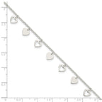 Sterling Silver With  Hearts Bracelet