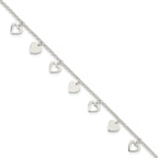 Sterling Silver With  Hearts Bracelet