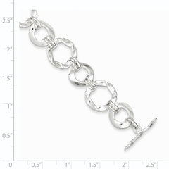 Sterling Silver Fancy Circle Link Bracelet
