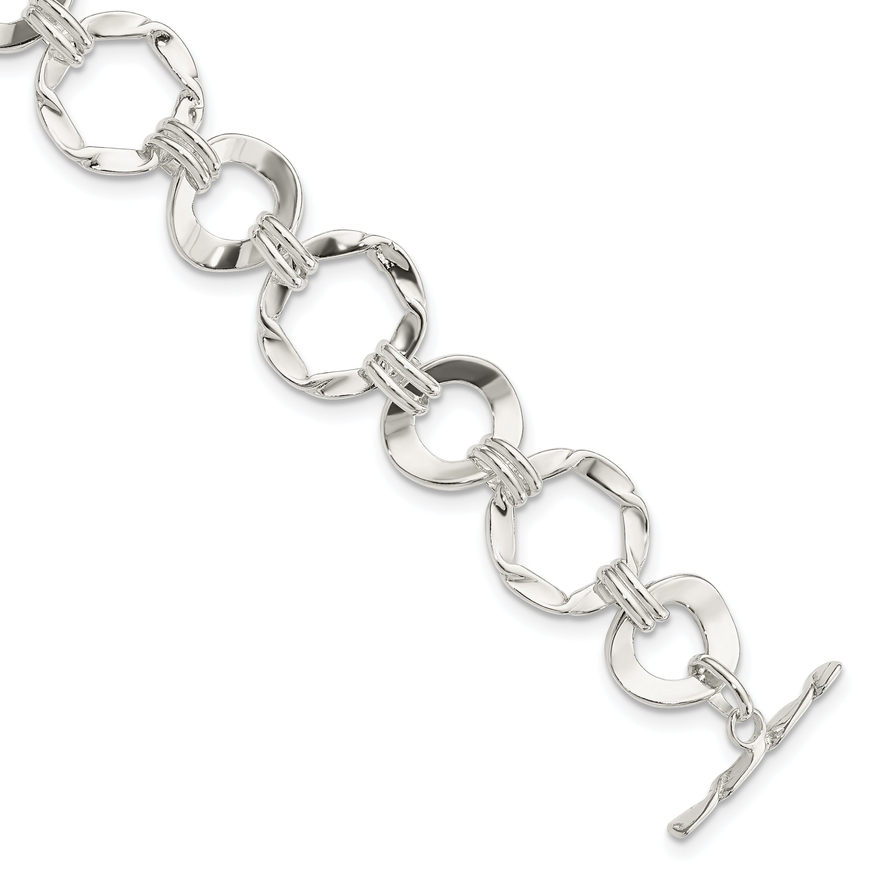 Sterling Silver Fancy Circle Link Bracelet Main image