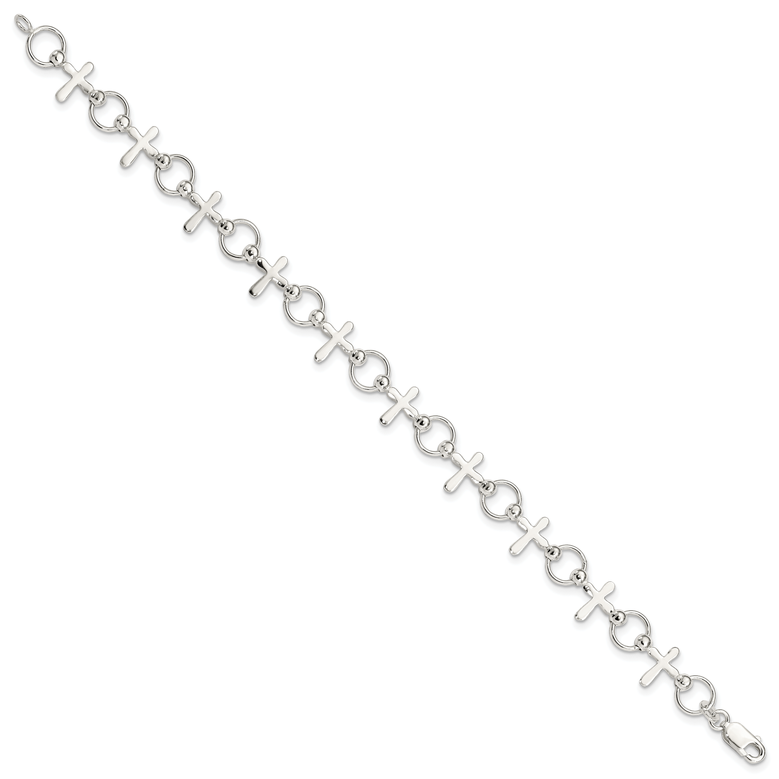 Sterling Silver Cross Bracelet Secondary image