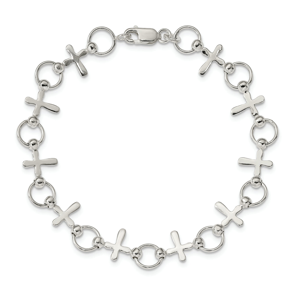 Sterling Silver Cross Bracelet