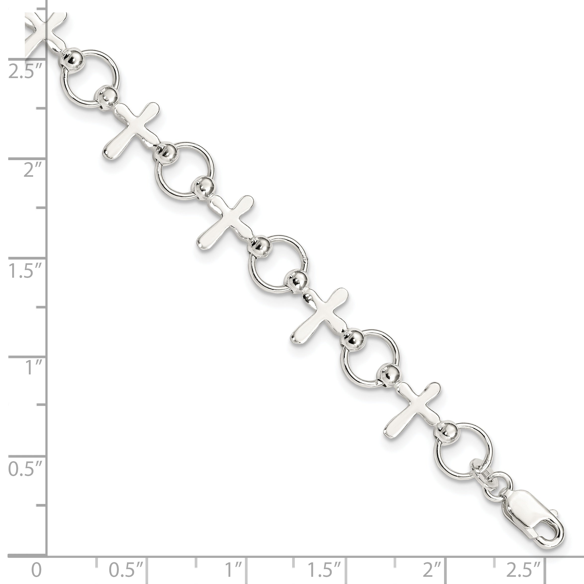 Sterling Silver Cross Bracelet
