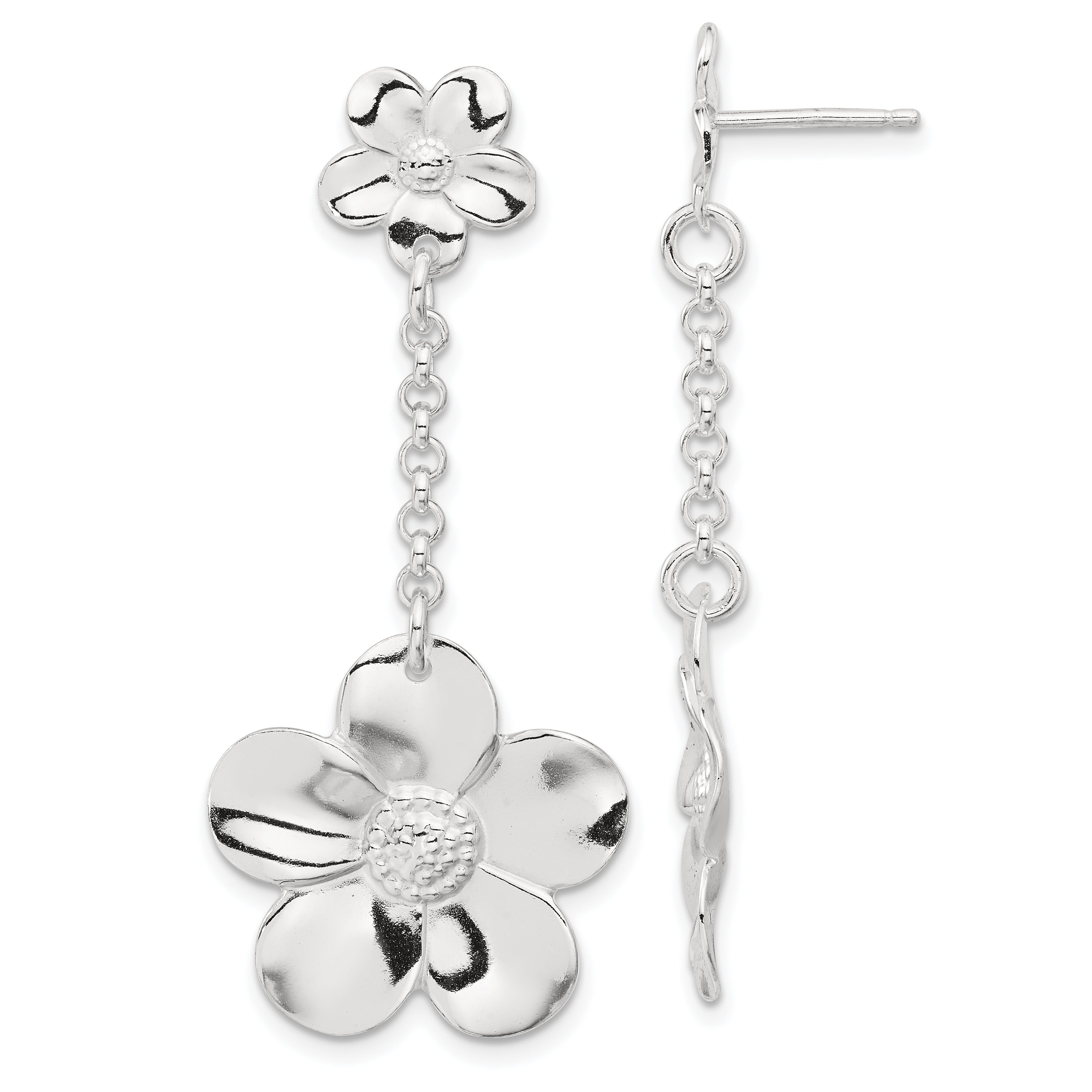Sterling Silver Floral Necklace and Earring Set Secondary image
