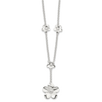 Sterling Silver Floral Necklace and Earring Set