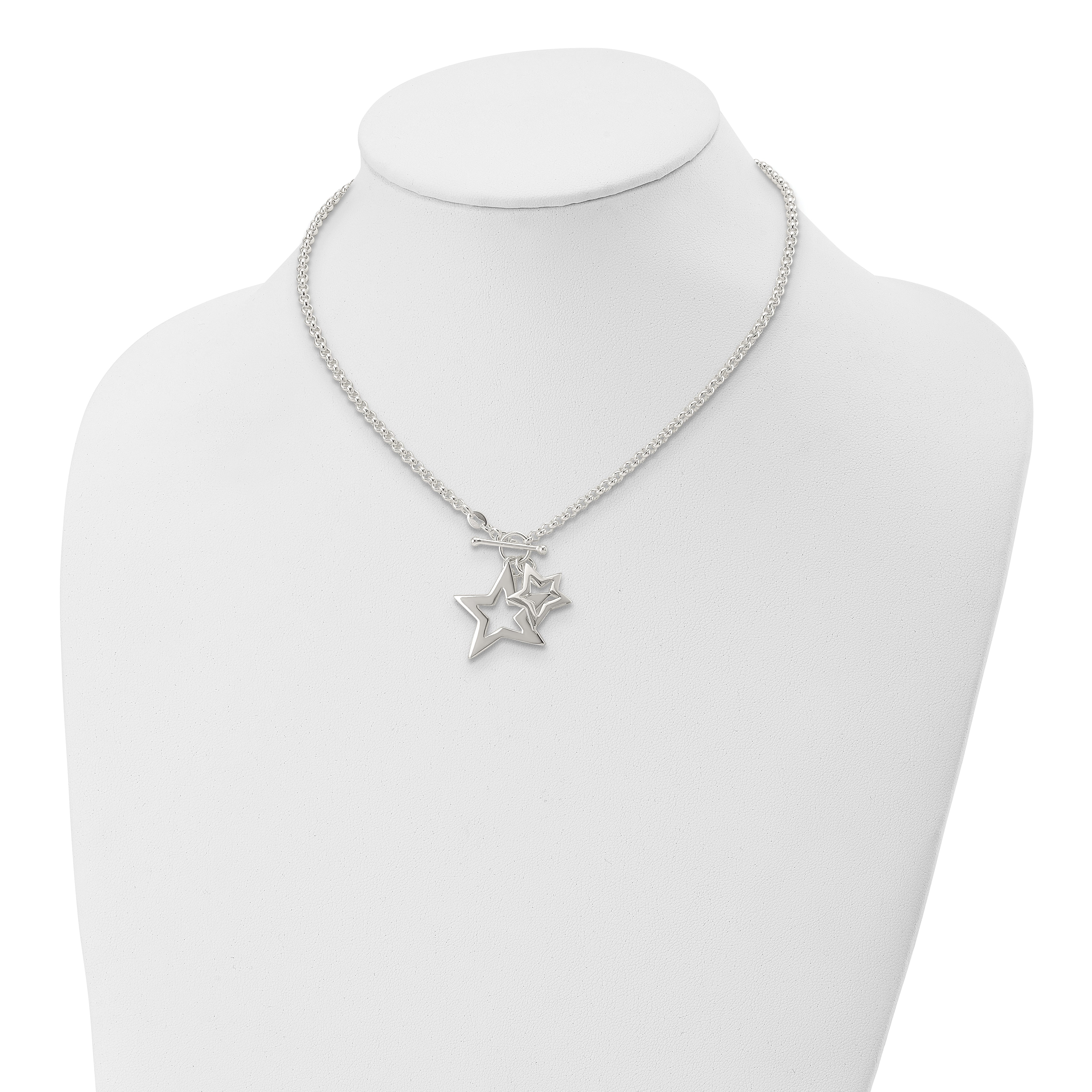Sterling Silver Fancy Stars Necklace