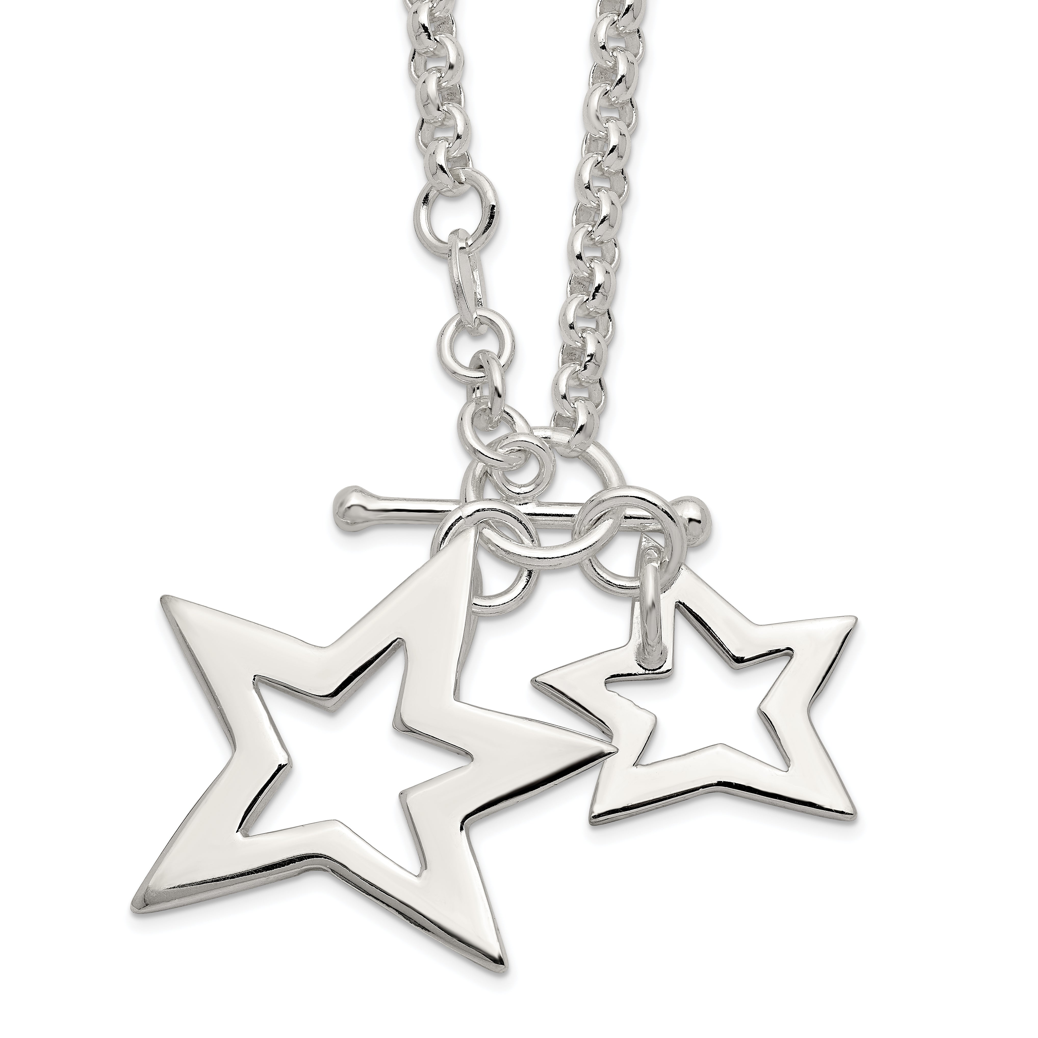 Sterling Silver Fancy Stars Necklace Main image