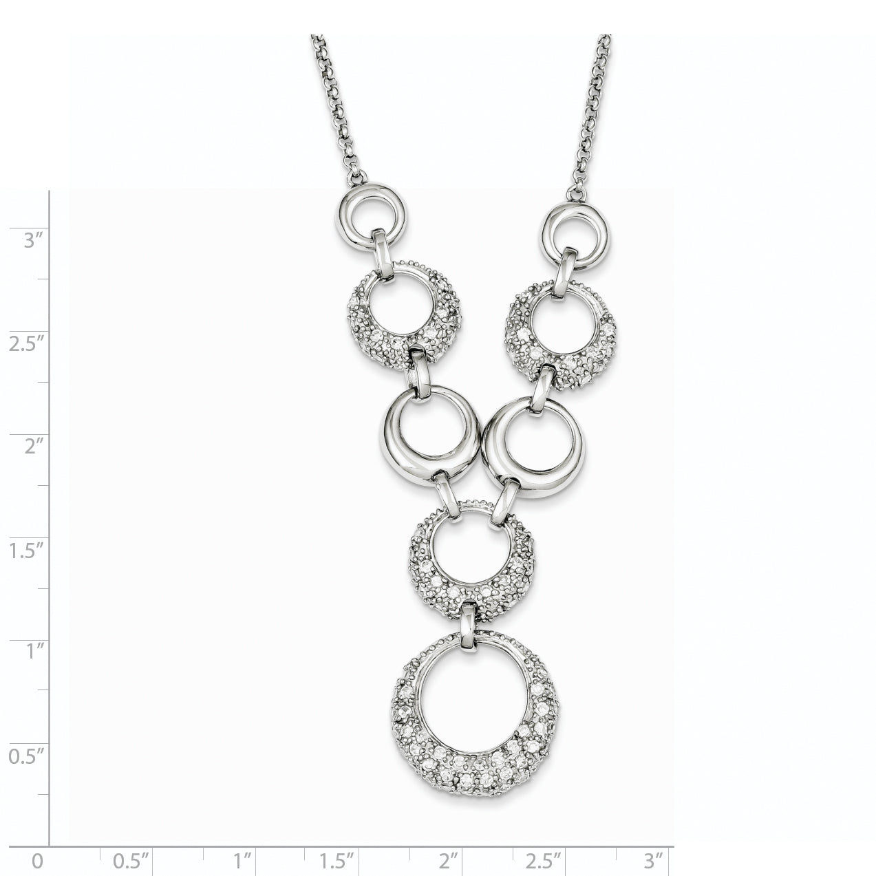 Sterling Silver CZ Circles Necklace Secondary image