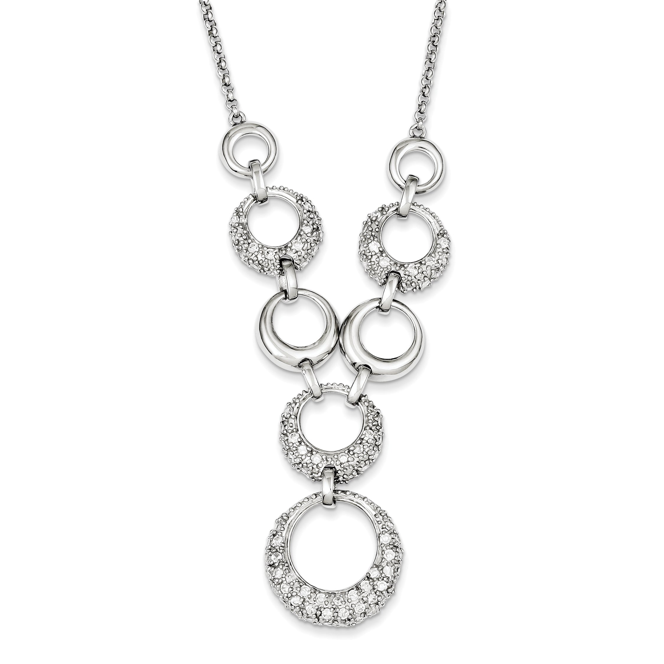 Sterling Silver CZ Circles Necklace Main image