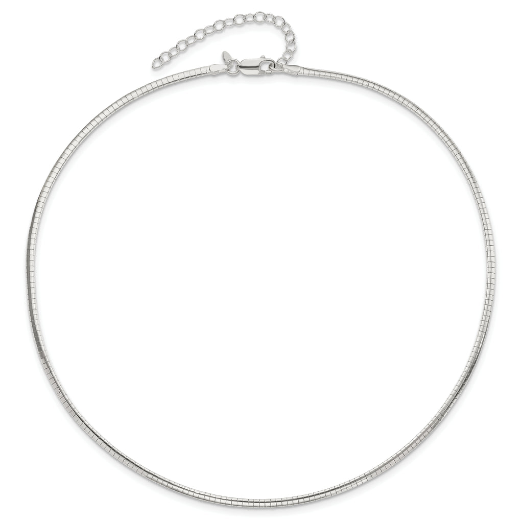 Sterling Silver 2mm With 2 in Ext Cubetto Chain