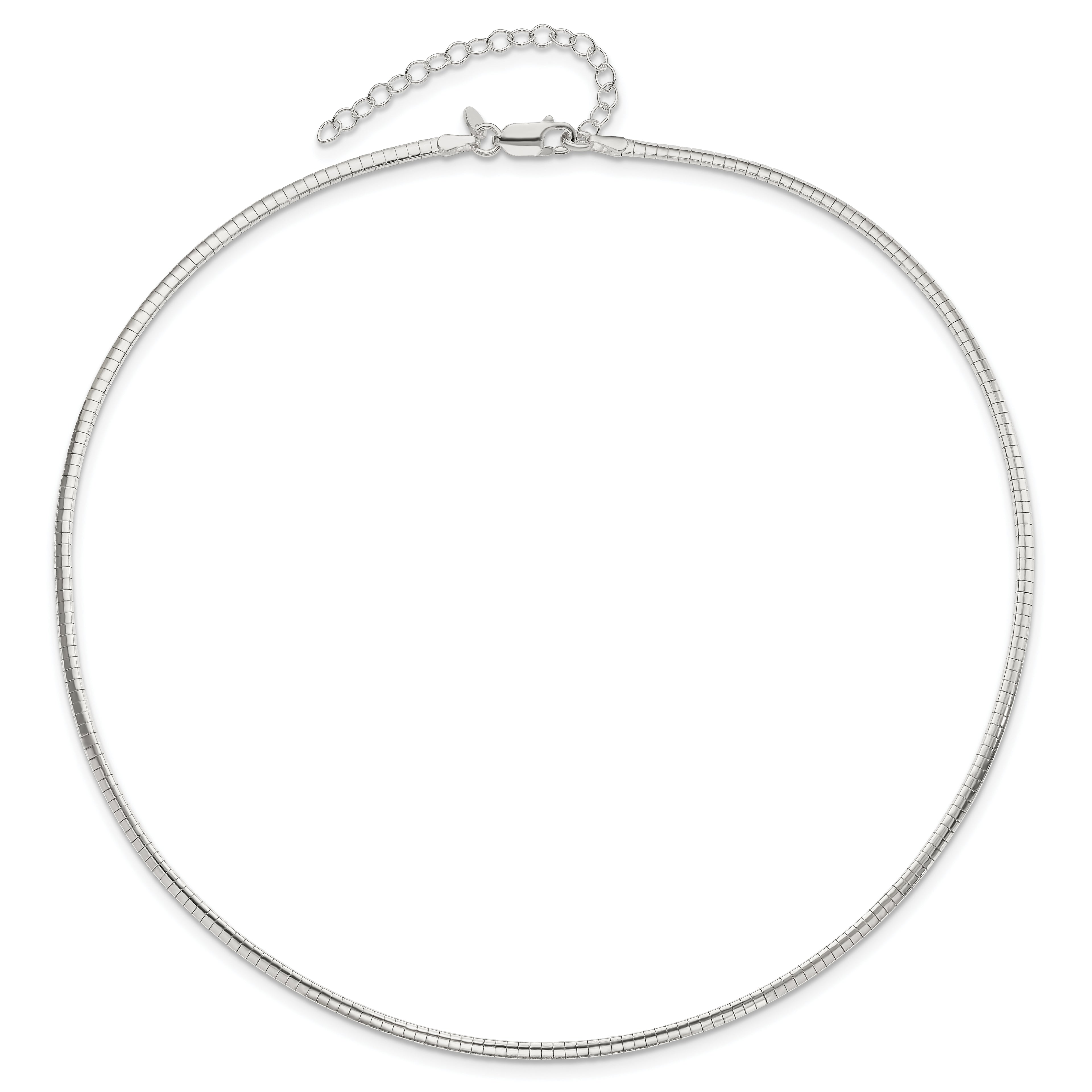 Sterling Silver 2mm With 2 in Ext Cubetto Chain