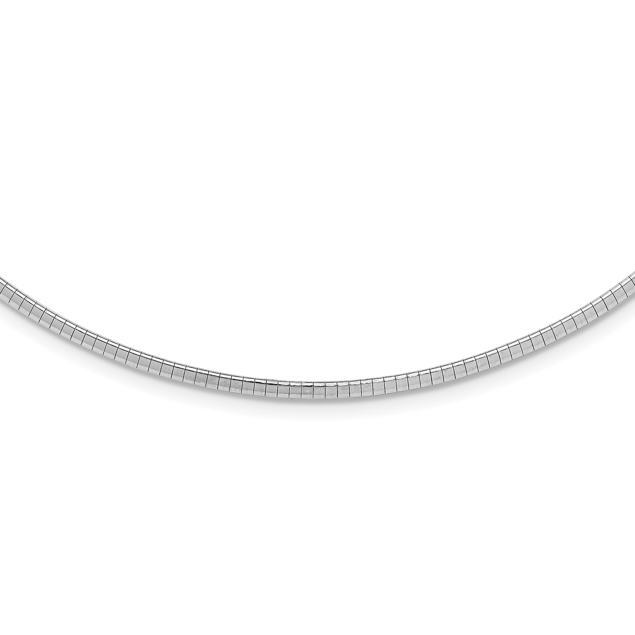 Sterling Silver Rhodium-plated 2mm with 2 inch Extention Cubetto Chain