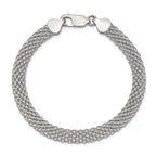 Sterling Silver Polished 6mm Mesh 7 inch Bracelet