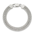 Sterling Silver Polished 8mm Mesh 7 inch Bracelet