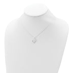 Sterling Silver CZ Heart Necklace