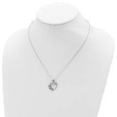 Sterling Silver Rhodium-plated Heart Necklace