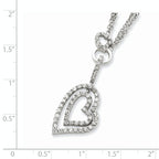 Sterling Silver Double Heart CZ Necklace