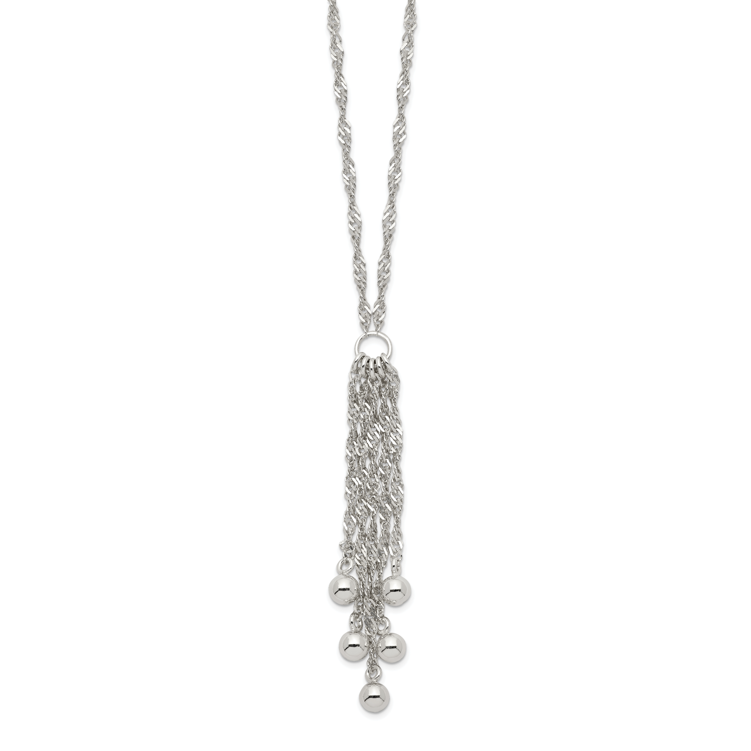 Sterling Silver Dangle Bead Necklace Secondary image