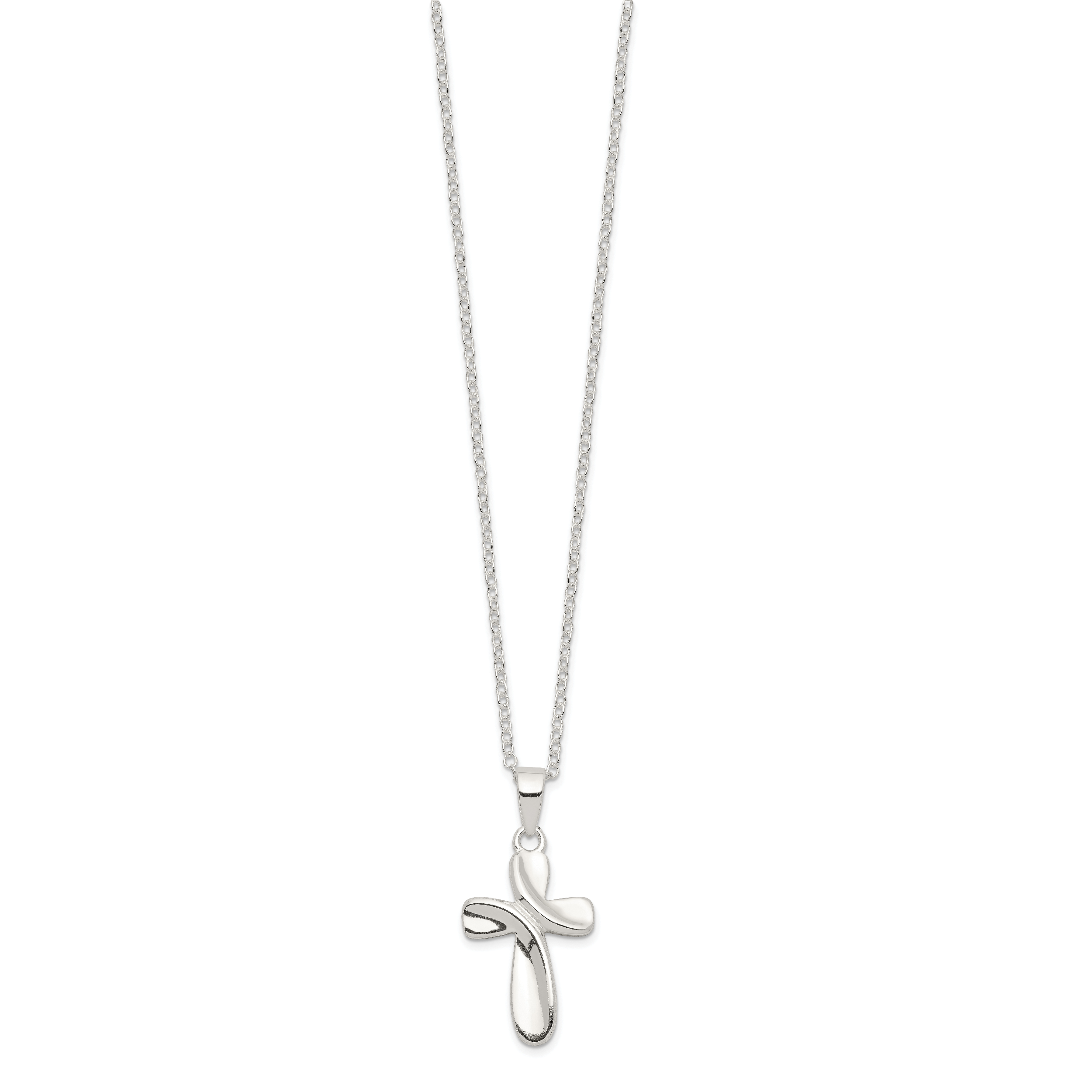 Sterling Silver Rhodium-plated Cross Necklace Secondary image