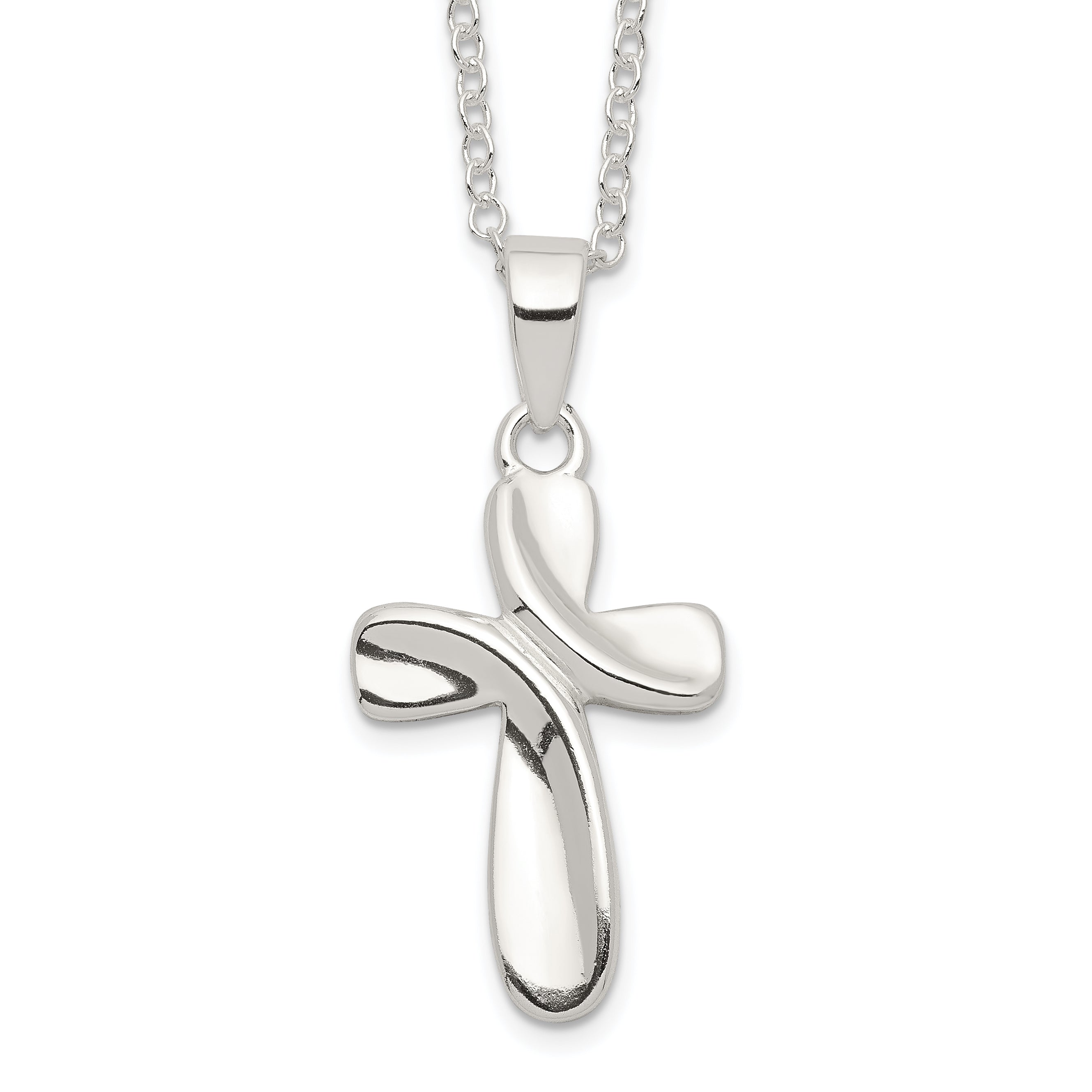 Sterling Silver Rhodium-plated Cross Necklace Main image