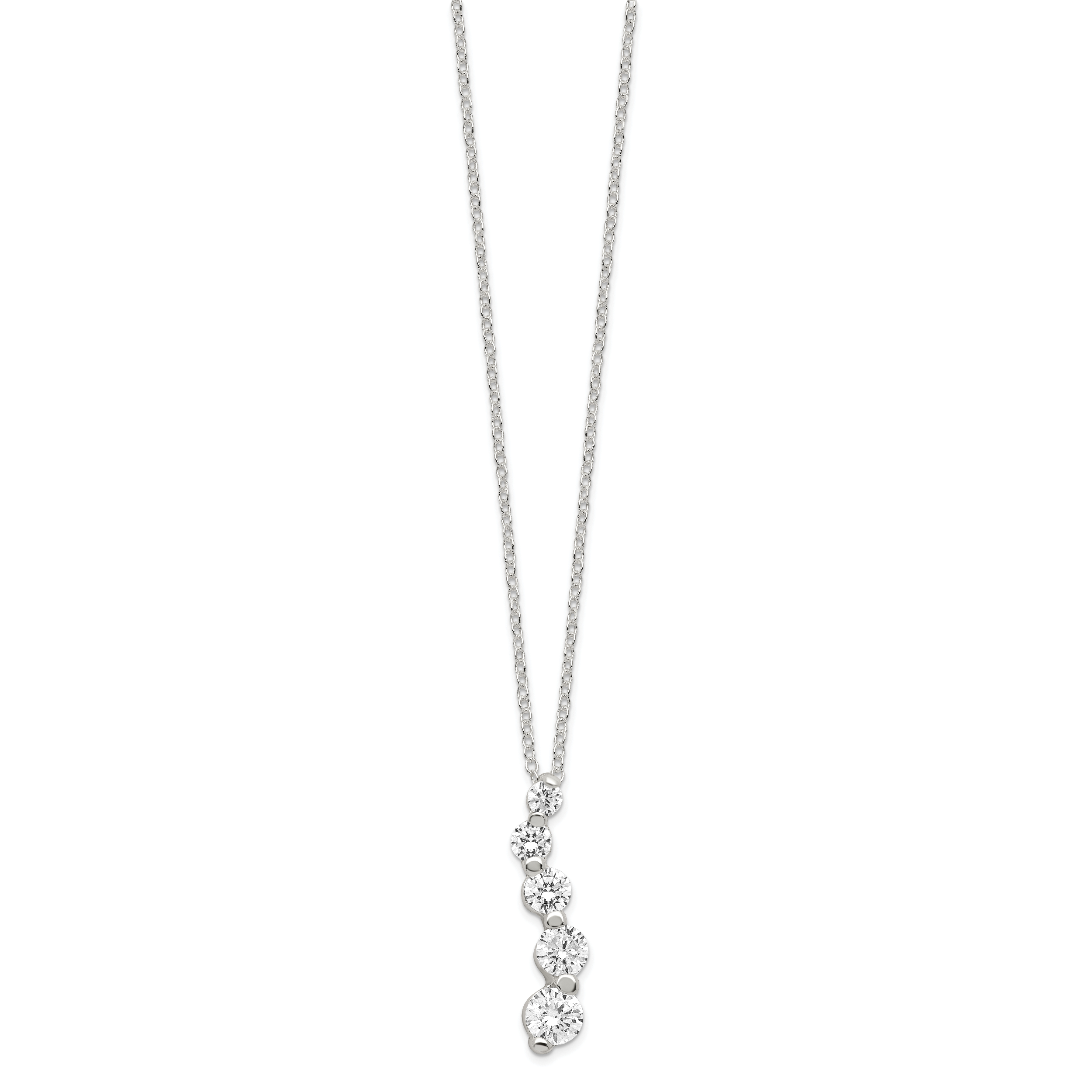 Sterling Silver CZ Journey Necklace Secondary image