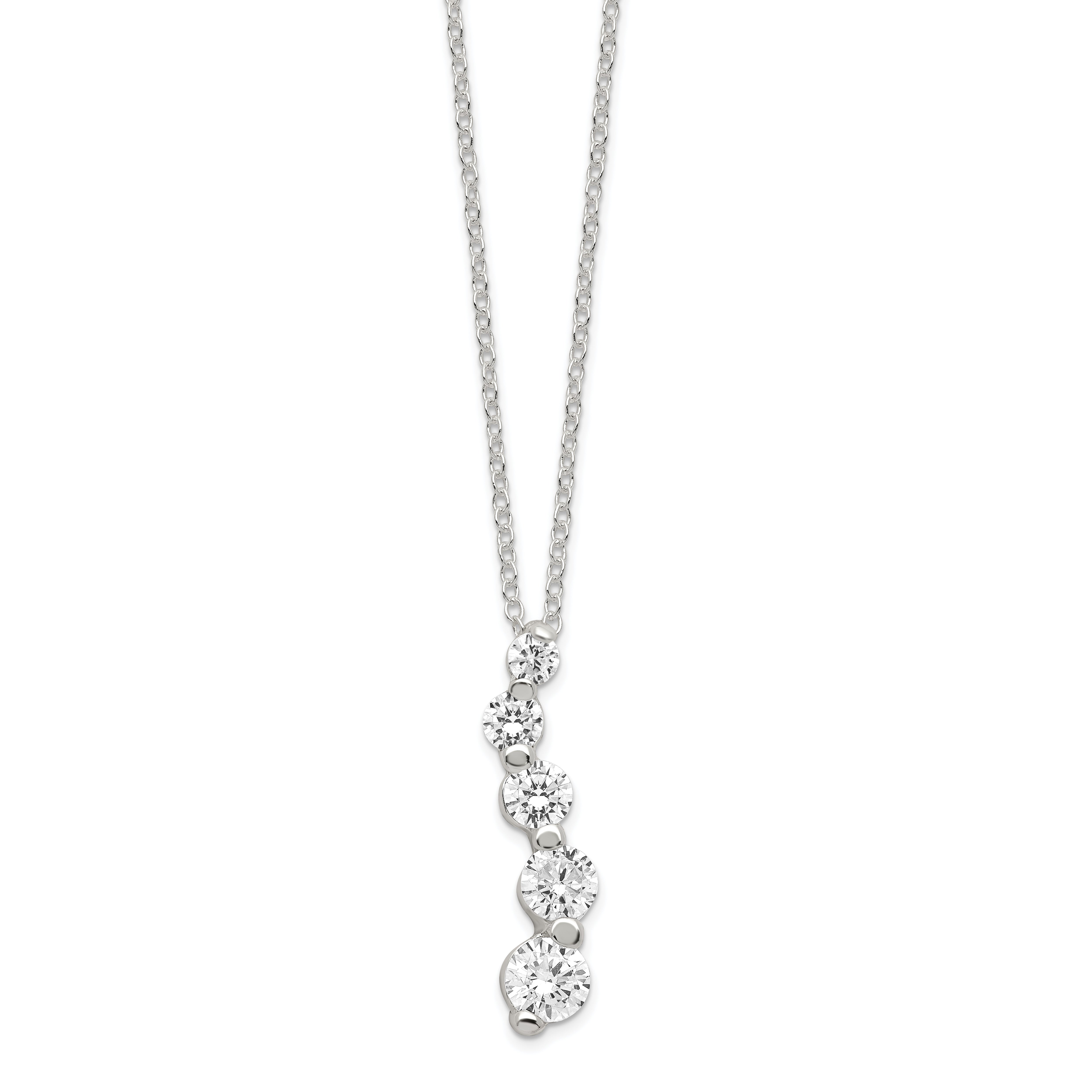 Sterling Silver CZ Journey Necklace Main image