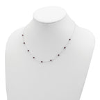 Sterling Silver 9-Station Red CZ Necklace