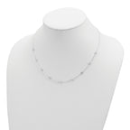 Sterling Silver Clear 4mm 9-Station CZ With Extension ext. Necklace
