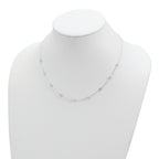 Sterling Silver Clear 4mm 9-Station CZ With 2in ext. Necklace