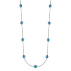Sterling Silver 9-Station Blue CZ Necklace