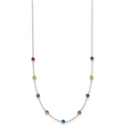 Sterling Silver 9-Station Multicolor CZ Necklace