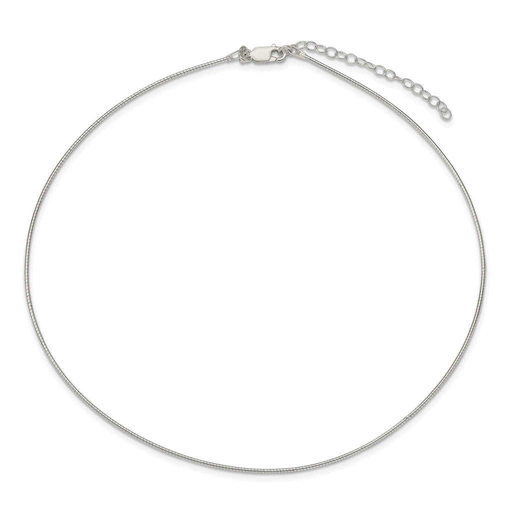 Sterling Silver 1.35mm With  2in extender Neckwire Chain