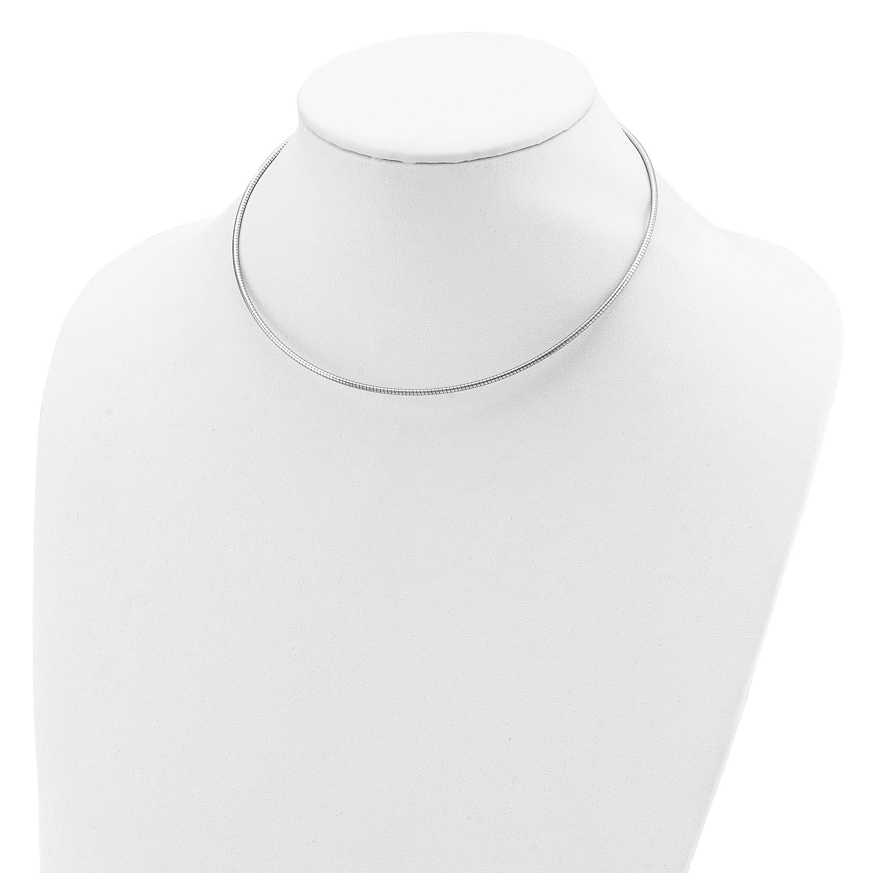 Sterling Silver Rhodium-plated 2mm Round With 2in ext Cubetto