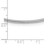 Sterling Silver Rhodium-plated 2mm Round With 2in ext Cubetto