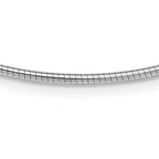 Sterling Silver Rhodium-plated 2mm Round With 2in ext Cubetto Necklace