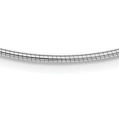 Sterling Silver Rhodium-plated 2mm Round With 2in ext Cubetto Necklace