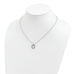 Brilliant Gemstones Sterling Silver with 14K Accent Rhodium-plated Amethyst and Diamond 18 Inch Necklace with 2 Inch Extender