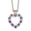 Brilliant Gemstones Sterling Silver with 14K Accent Rhodium-plated Amethyst and Diamond 18 Inch Necklace with 2 Inch Extender