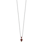Brilliant Gemstones Sterling Silver with 14K Accent Rhodium-plated Garnet 18 Inch Necklace with 2 Inch Extender