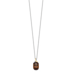 Brilliant Gemstones Sterling Silver with 14K Accent Rhodium-plated Smoky Quartz and Diamond 18 Inch Necklace with 2 Inch Extender