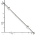 Sterling Silver Beads 5-Station 9 inch Plus 1.5 inch Extender - Total 10.5 inch Anklet