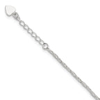Sterling Silver Fancy Chain 9 inch Plus 1 inch Extender - Total 10 inch Anklet
