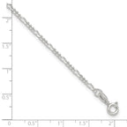 Sterling Silver Figaro Chain 9 inch Plus 1 inch Extender - Total 10 inch Anklet