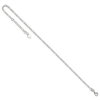 Sterling Silver Figaro Chain 9 inch Plus 1 inch Extender - Total 10 inch Anklet