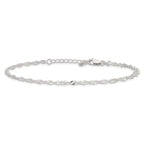 Sterling Silver 3mm Singapore Chain 10 inch Plus 1 inch Extender - Total 11 inch Anklet