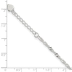 Sterling Silver 3mm Singapore Chain 8 inch Plus 1 inch Extender - Total 9 inch Anklet