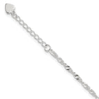 Sterling Silver 3mm Singapore Chain 10 inch Plus 1 inch Extender - Total 11 inch Anklet